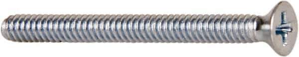 Value Collection - #4-40 UNC, 1-1/4" OAL Phillips Drive Machine Screw - Flat Head, Grade J82 Steel, Zinc-Plated Finish, Without Washer - Industrial Tool & Supply