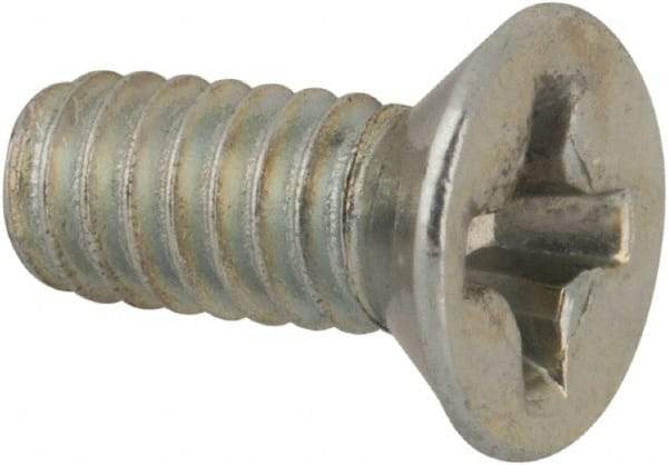 Value Collection - #5-40 UNC, 5/16" OAL Phillips Drive Machine Screw - Flat Head, Grade J82 Steel, Zinc-Plated Finish, Without Washer - Industrial Tool & Supply