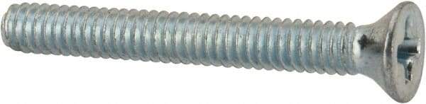 Value Collection - #5-40 UNC, 1" OAL Phillips Drive Machine Screw - Flat Head, Grade J82 Steel, Zinc-Plated Finish, Without Washer - Industrial Tool & Supply