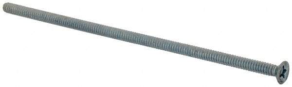 Value Collection - #6-32 UNC, 4" OAL Phillips Drive Machine Screw - Flat Head, Grade J82 Steel, Zinc-Plated Finish, Without Washer - Industrial Tool & Supply