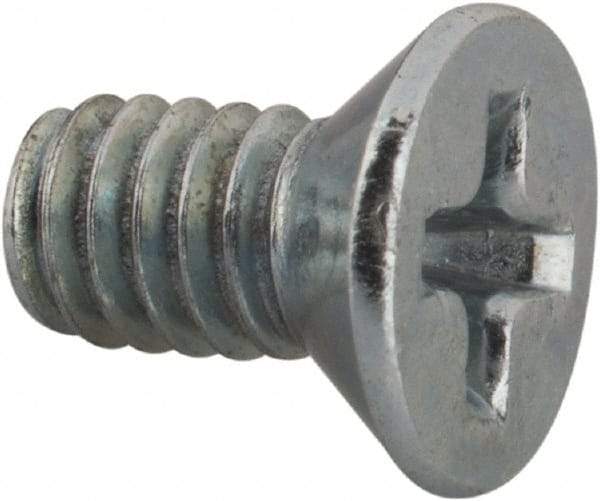 Value Collection - #8-32 UNC, 5/16" OAL Phillips Drive Machine Screw - Flat Head, Grade J82 Steel, Zinc-Plated Finish, Without Washer - Industrial Tool & Supply