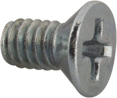 Value Collection - #8-32 UNC, 5/16" OAL Phillips Drive Machine Screw - Flat Head, Grade J82 Steel, Zinc-Plated Finish, Without Washer - Industrial Tool & Supply