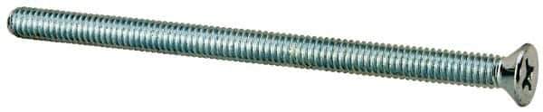 Value Collection - #8-32 UNC, 2-3/4" OAL Phillips Drive Machine Screw - Flat Head, Grade J82 Steel, Zinc-Plated Finish, Without Washer - Industrial Tool & Supply