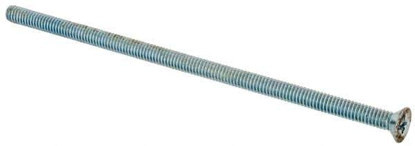 Value Collection - #8-32 UNC, 4" OAL Phillips Drive Machine Screw - Flat Head, Grade J82 Steel, Zinc-Plated Finish, Without Washer - Industrial Tool & Supply