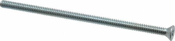 Value Collection - #10-24 UNC, 4" OAL Phillips Drive Machine Screw - Flat Head, Grade J82 Steel, Zinc-Plated Finish, Without Washer - Industrial Tool & Supply