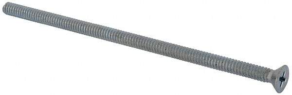 Value Collection - #10-24 UNC, 4-1/2" OAL Phillips Drive Machine Screw - Flat Head, Grade J82 Steel, Zinc-Plated Finish, Without Washer - Industrial Tool & Supply