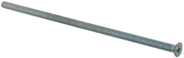 Value Collection - #10-24 UNC, 5-1/2" OAL Phillips Drive Machine Screw - Flat Head, Grade J82 Steel, Zinc-Plated Finish, Without Washer - Industrial Tool & Supply