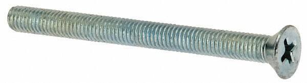 Value Collection - #10-32 UNF, 2-1/4" OAL Phillips Drive Machine Screw - Flat Head, Grade J82 Steel, Zinc-Plated Finish, Without Washer - Industrial Tool & Supply