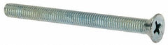 Value Collection - #10-32 UNF, 2-1/4" OAL Phillips Drive Machine Screw - Flat Head, Grade J82 Steel, Zinc-Plated Finish, Without Washer - Industrial Tool & Supply