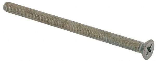 Value Collection - #10-32 UNF, 3" OAL Phillips Drive Machine Screw - Flat Head, Grade J82 Steel, Zinc-Plated Finish, Without Washer - Industrial Tool & Supply