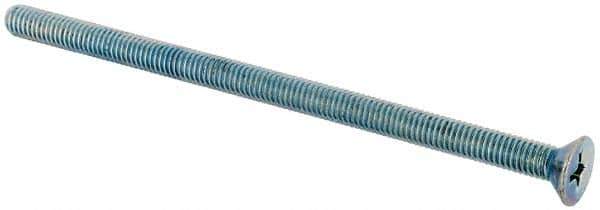 Value Collection - #10-32 UNF, 3-1/2" OAL Phillips Drive Machine Screw - Flat Head, Grade J82 Steel, Zinc-Plated Finish, Without Washer - Industrial Tool & Supply