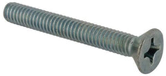 Value Collection - #12-24 UNC, 1-3/4" OAL Phillips Drive Machine Screw - Flat Head, Grade J82 Steel, Zinc-Plated Finish, Without Washer - Industrial Tool & Supply