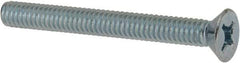 Value Collection - #12-24 UNC, 2" OAL Phillips Drive Machine Screw - Flat Head, Grade J82 Steel, Zinc-Plated Finish, Without Washer - Industrial Tool & Supply