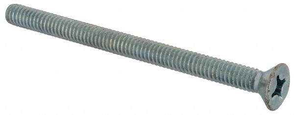 Value Collection - #12-24 UNC, 3" OAL Phillips Drive Machine Screw - Flat Head, Grade J82 Steel, Zinc-Plated Finish, Without Washer - Industrial Tool & Supply