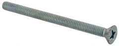 Value Collection - #12-24 UNC, 3" OAL Phillips Drive Machine Screw - Flat Head, Grade J82 Steel, Zinc-Plated Finish, Without Washer - Industrial Tool & Supply