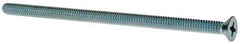 Value Collection - 1/4-20 UNC, 5" OAL Phillips Drive Machine Screw - Flat Head, Grade J82 Steel, Zinc-Plated Finish, Without Washer - Industrial Tool & Supply