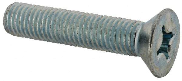 Value Collection - 1/4-28 UNF, 1-1/4" OAL Phillips Drive Machine Screw - Flat Head, Grade J82 Steel, Zinc-Plated Finish, Without Washer - Industrial Tool & Supply