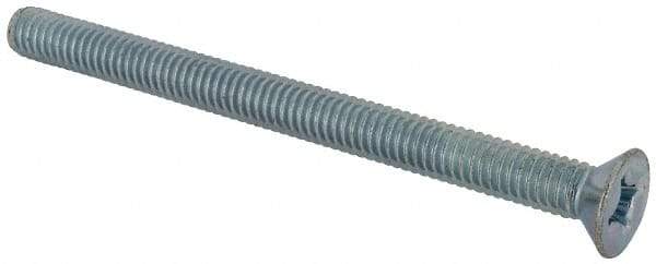 Value Collection - 5/16-18 UNC, 4" OAL Phillips Drive Machine Screw - Flat Head, Grade J82 Steel, Zinc-Plated Finish, Without Washer - Industrial Tool & Supply