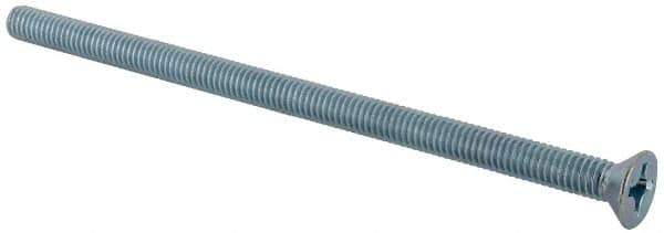 Value Collection - 5/16-18 UNC, 6" OAL Phillips Drive Machine Screw - Flat Head, Grade J82 Steel, Zinc-Plated Finish, Without Washer - Industrial Tool & Supply