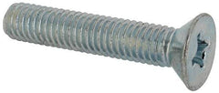 Value Collection - 3/8-16 UNC, 2" OAL Phillips Drive Machine Screw - Flat Head, Grade J82 Steel, Zinc-Plated Finish, Without Washer - Industrial Tool & Supply