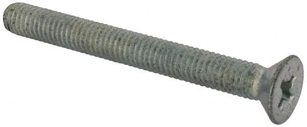 Value Collection - 3/8-16 UNC, 3-1/2" OAL Phillips Drive Machine Screw - Flat Head, Grade J82 Steel, Zinc-Plated Finish, Without Washer - Industrial Tool & Supply