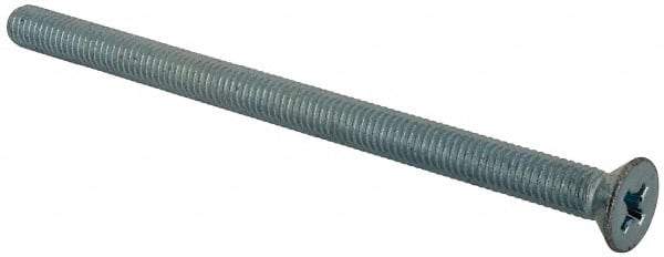 Value Collection - 3/8-16 UNC, 6" OAL Phillips Drive Machine Screw - Flat Head, Grade J82 Steel, Zinc-Plated Finish, Without Washer - Industrial Tool & Supply