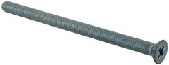 Value Collection - 3/8-16 UNC, 6" OAL Phillips Drive Machine Screw - Flat Head, Grade J82 Steel, Zinc-Plated Finish, Without Washer - Industrial Tool & Supply