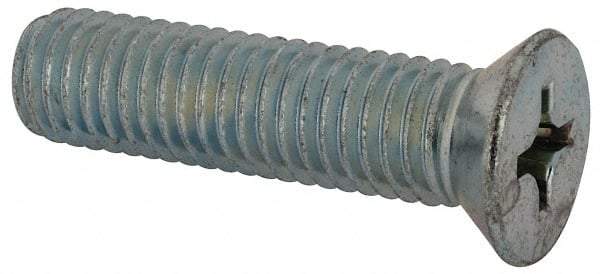 Value Collection - 1/2-13 UNC, 2" OAL Phillips Drive Machine Screw - Flat Head, Grade J82 Steel, Zinc-Plated Finish, Without Washer - Industrial Tool & Supply