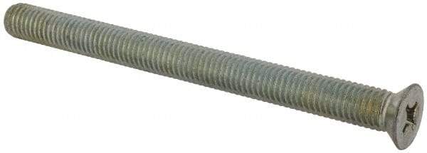 Value Collection - 1/2-13 UNC, 6" OAL Phillips Drive Machine Screw - Flat Head, Grade J82 Steel, Zinc-Plated Finish, Without Washer - Industrial Tool & Supply