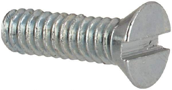 Value Collection - #2-56 UNC, 5/16" OAL Slotted Drive Machine Screw - Flat Head, Grade J82 Steel, Zinc-Plated Finish, Without Washer - Industrial Tool & Supply