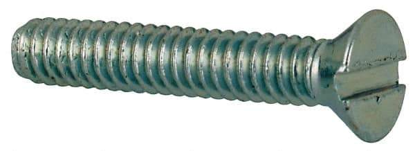 Value Collection - #2-56 UNC, 1/2" OAL Slotted Drive Machine Screw - Flat Head, Grade J82 Steel, Zinc-Plated Finish, Without Washer - Industrial Tool & Supply