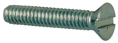 Value Collection - #2-56 UNC, 1/2" OAL Slotted Drive Machine Screw - Flat Head, Grade J82 Steel, Zinc-Plated Finish, Without Washer - Industrial Tool & Supply