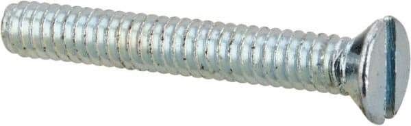 Value Collection - #2-56 UNC, 5/8" OAL Slotted Drive Machine Screw - Flat Head, Grade J82 Steel, Zinc-Plated Finish, Without Washer - Industrial Tool & Supply