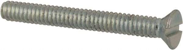 Value Collection - #2-56 UNC, 3/4" OAL Slotted Drive Machine Screw - Flat Head, Grade J82 Steel, Zinc-Plated Finish, Without Washer - Industrial Tool & Supply