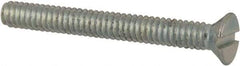 Value Collection - #2-56 UNC, 3/4" OAL Slotted Drive Machine Screw - Flat Head, Grade J82 Steel, Zinc-Plated Finish, Without Washer - Industrial Tool & Supply