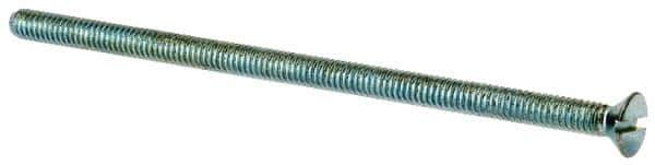 Value Collection - #8-32 UNC, 3-1/2" OAL Slotted Drive Machine Screw - Flat Head, Grade J82 Steel, Zinc-Plated Finish, Without Washer - Industrial Tool & Supply