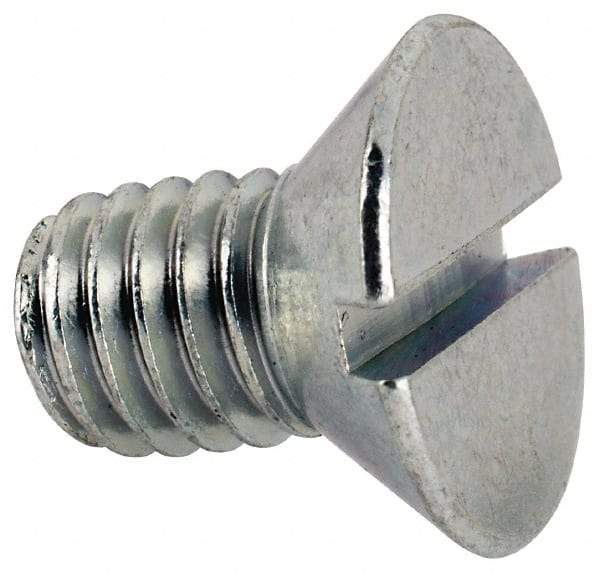 Value Collection - 3/8-16 UNC, 5/8" OAL Slotted Drive Machine Screw - Flat Head, Grade J82 Steel, Zinc-Plated Finish, Without Washer - Industrial Tool & Supply