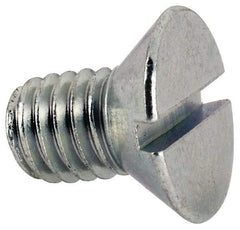Value Collection - 3/8-16 UNC, 5/8" OAL Slotted Drive Machine Screw - Flat Head, Grade J82 Steel, Zinc-Plated Finish, Without Washer - Industrial Tool & Supply