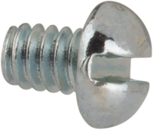 Value Collection - #2-56 UNC, 1/8" Length Under Head Slotted Drive Machine Screw - Round Head, Grade J82 Steel, Zinc-Plated Finish, Without Washer - Industrial Tool & Supply