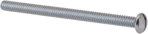 Value Collection - #10-24 UNC, 2-3/4" Length Under Head Slotted Drive Machine Screw - Round Head, Grade J82 Steel, Zinc-Plated Finish, Without Washer - Industrial Tool & Supply