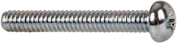 Value Collection - #2-56 UNC, 5/8" Length Under Head Phillips Drive Machine Screw - Round Head, Grade J82 Steel, Zinc-Plated Finish, Without Washer - Industrial Tool & Supply