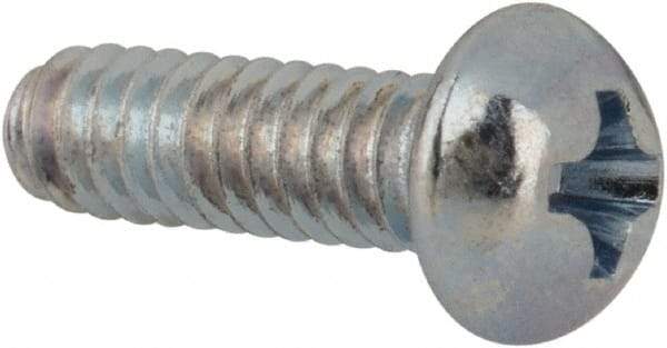 Value Collection - #3-48 UNC, 5/16" Length Under Head Phillips Drive Machine Screw - Round Head, Grade J82 Steel, Zinc-Plated Finish, Without Washer - Industrial Tool & Supply