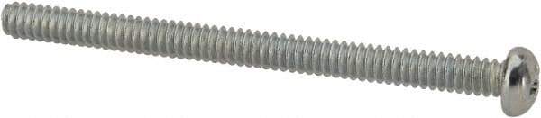 Value Collection - #4-40 UNC, 1-1/2" Length Under Head Phillips Drive Machine Screw - Round Head, Grade J82 Steel, Zinc-Plated Finish, Without Washer - Industrial Tool & Supply