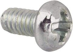 Value Collection - #5-40 UNC, 1/4" Length Under Head Phillips Drive Machine Screw - Round Head, Grade J82 Steel, Zinc-Plated Finish, Without Washer - Industrial Tool & Supply