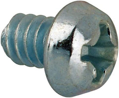 Value Collection - #6-32 UNC, 3/16" Length Under Head Phillips Drive Machine Screw - Round Head, Grade J82 Steel, Zinc-Plated Finish, Without Washer - Industrial Tool & Supply