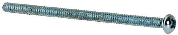 Value Collection - #6-32 UNC, 2-1/2" Length Under Head Phillips Drive Machine Screw - Round Head, Grade J82 Steel, Zinc-Plated Finish, Without Washer - Industrial Tool & Supply