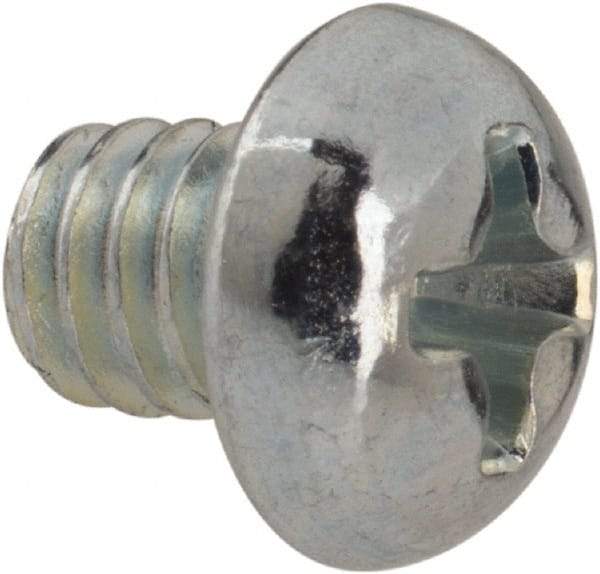 Value Collection - #8-32 UNC, 3/16" Length Under Head Phillips Drive Machine Screw - Round Head, Grade J82 Steel, Zinc-Plated Finish, Without Washer - Industrial Tool & Supply