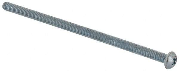 Value Collection - #8-32 UNC, 3-1/2" Length Under Head Phillips Drive Machine Screw - Round Head, Grade J82 Steel, Zinc-Plated Finish, Without Washer - Industrial Tool & Supply