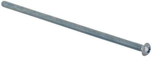 Value Collection - #8-32 UNC, 4" Length Under Head Phillips Drive Machine Screw - Round Head, Grade J82 Steel, Zinc-Plated Finish, Without Washer - Industrial Tool & Supply