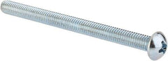 Value Collection - #10-32 UNF, 2-1/2" Length Under Head Phillips Drive Machine Screw - Round Head, Grade J82 Steel, Zinc-Plated Finish, Without Washer - Industrial Tool & Supply